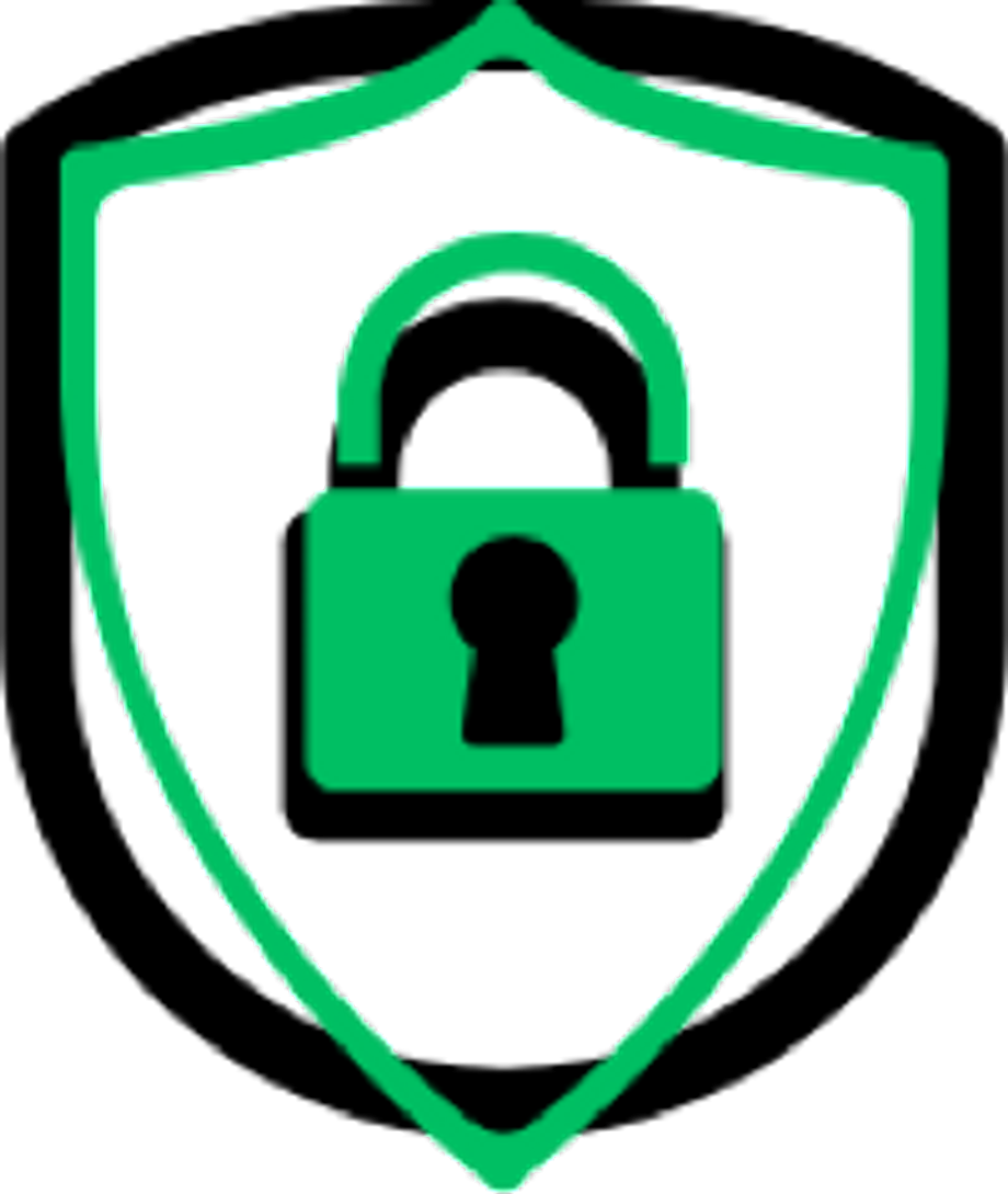 A shield with a padlock inside