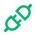 A flat green icon of a male cable plug being plugged in a female one