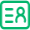 A flat green icon of an identification document